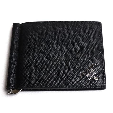 prada saffiano metal bifold wallet with money clip|Prada saffiano wallet sale.